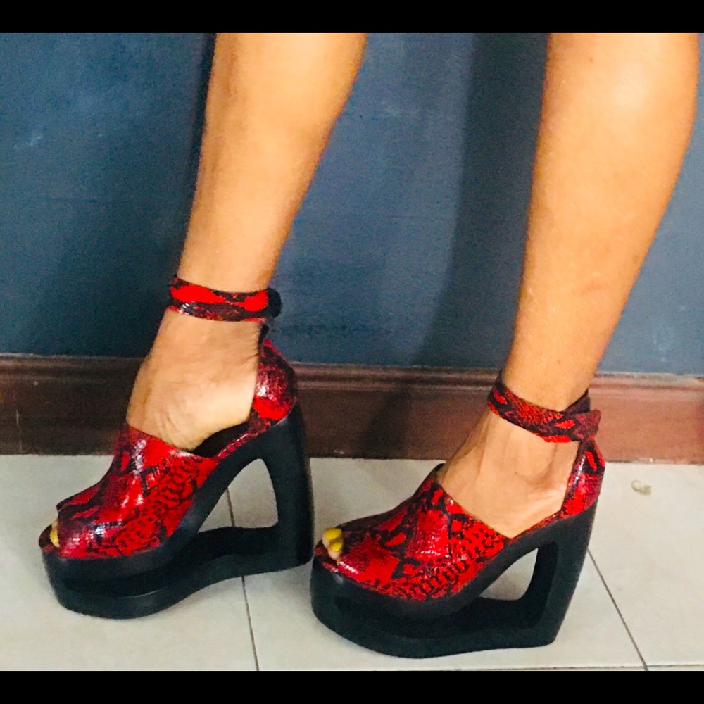 Gorgeous like new red and black snake platform.. only worn twice